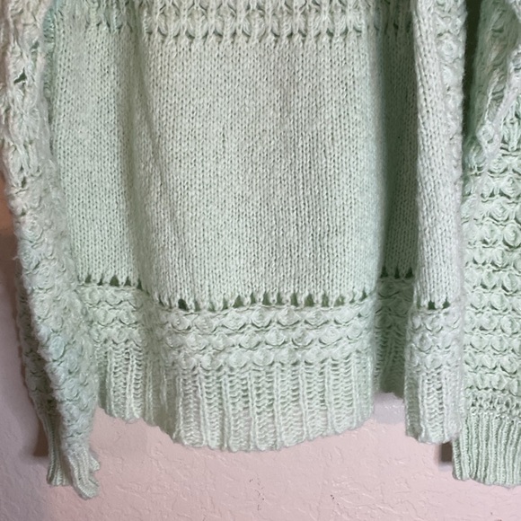 Free People Crashing Waves Scoop Neck Sweater in mint NWT medium - Picture 8 of 10